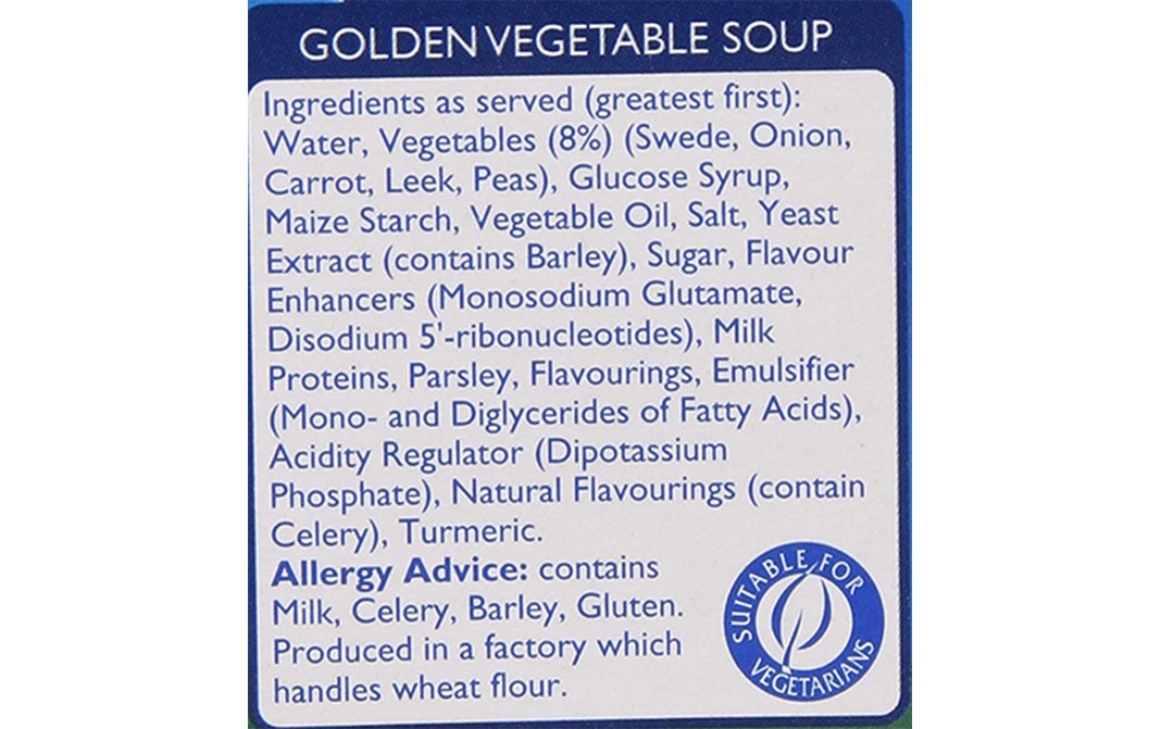 Batchelors Cup a Soup Golden Vegetable   Box  82 grams